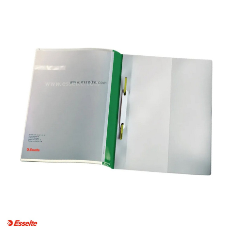 Organizare si arhivare - Dosar cu sina Esselte Panorama, PVC, A4, capacitate 250 coli, pentru documente perforate, verde