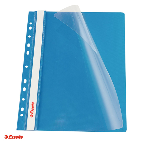 Organizare si arhivare - Dosar cu sina Esselte VIVIDA, multiperforatii, PP, A4, capacitate 160 coli, pentru documente perforate, albastru
