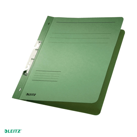 Dosar cu sina Leitz 1/1, carton, A4, incopciat, capacitate 170 coli, pentru arhivare, verde [0]