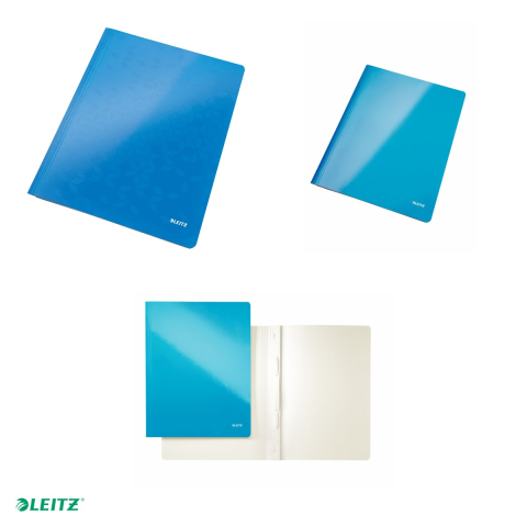 Dosar cu sina Leitz WOW, carton laminat, A4, capacitate 250 coli, pentru arhivare, albastru [3]