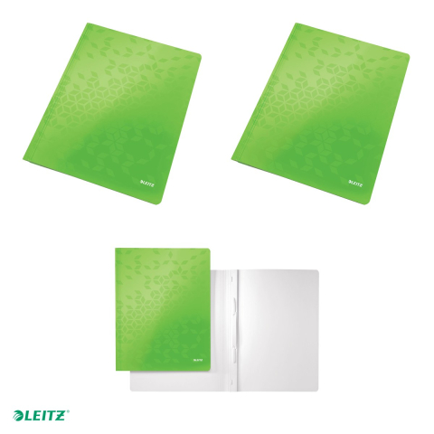 Dosar cu sina Leitz WOW, carton laminat, A4, capacitate 250 coli, pentru arhivare, verde [3]