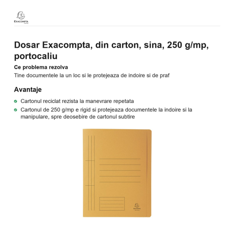 Dosar Exacompta, din carton, sina, 250 g/mp, portocaliu [1]