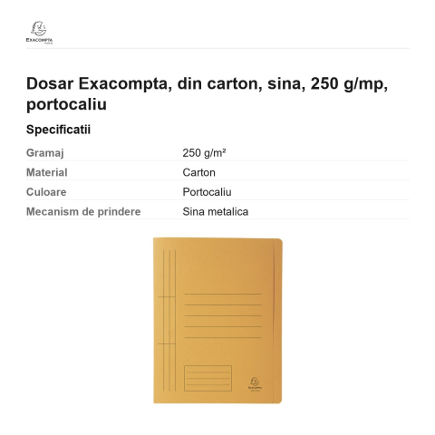 Dosar Exacompta, din carton, sina, 250 g/mp, portocaliu [2]