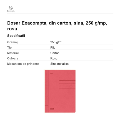 Dosar Exacompta, din carton, sina, 250 g/mp, rosu [2]