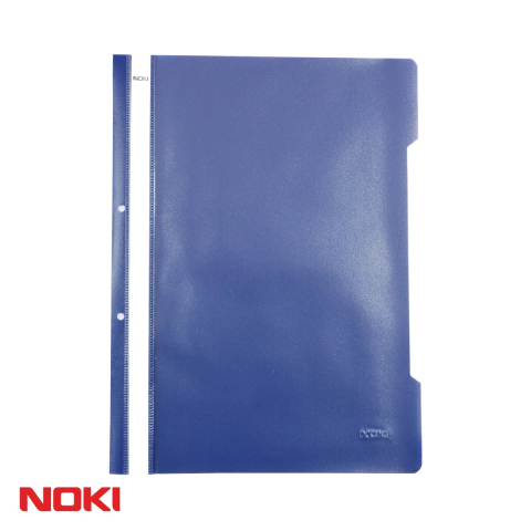 Dosare plastic - Set 10 dosare plastic cu sina si gauri Noki, format A4, culoare bleumarin, pentru organizare documente