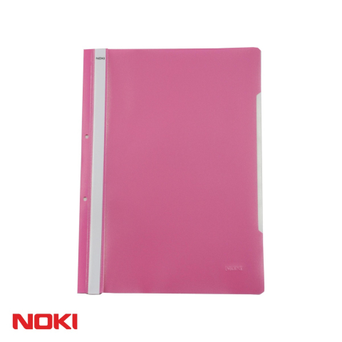 Dosare plastic - Set 10 dosare plastic cu sina si gauri Noki, format A4, roz, pentru organizare documente