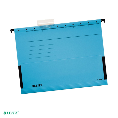 Dosar suspendabil Leitz Alpha, carton, A4, cu burduf, pentru arhivare, albastru [0]
