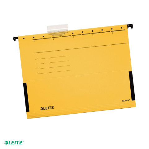 Dosar suspendabil Leitz Alpha, carton, A4, cu burduf, pentru arhivare, galben [0]