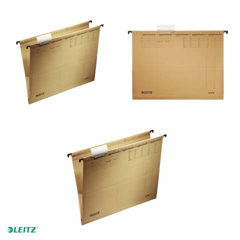 Dosar suspendabil Leitz Alpha, carton, A4, cu burduf, pentru arhivare, natur [3]