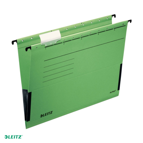 Dosar suspendabil Leitz Alpha, carton, A4, cu burduf, pentru arhivare, verde [3]