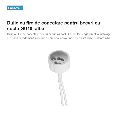 Dulie cu fire de conectare pentru becuri cu soclu GU10, alba [1]