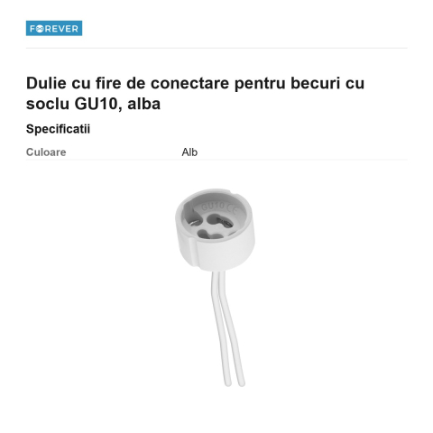 Dulie cu fire de conectare pentru becuri cu soclu GU10, alba [2]