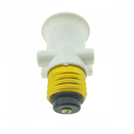Dulie cu soclu E27 si 2 prize Euro C7, 16A 250V, alba [2]