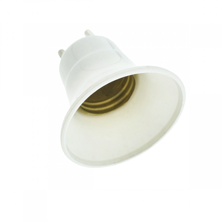 Dulie cu stecher, pentru bec, fasung E27, din plastic, cu conectare la priza retea electrica, alba [2]