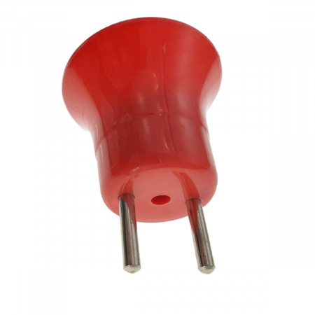 Dulie cu stecher, pentru bec, fasung E27, din plastic, cu conectare la priza retea electrica, rosu [2]