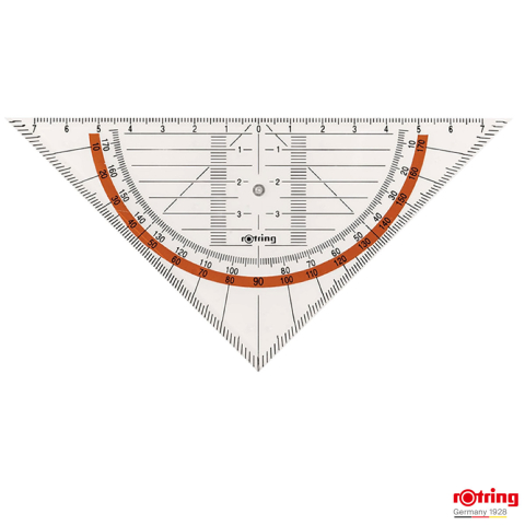 Instrumente de geometrie - Echer Centro Rotring 16 cm, Instrument 2 in 1 cu Raportor Integrat pentru Desen Tehnic si Geometric