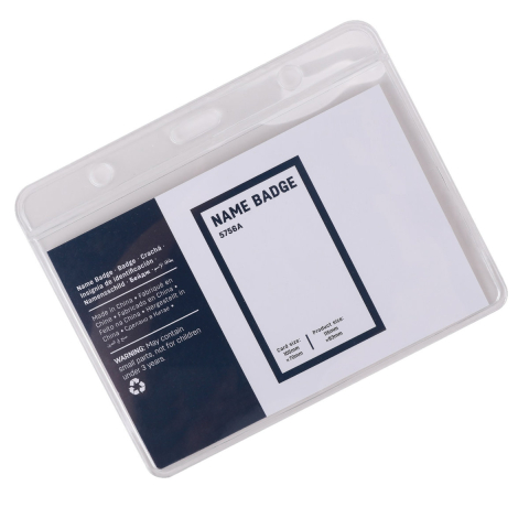 Ecuson Orizontal 105x70mm pentru Carduri Mari, cu Sistem Versatil de 3 Gauri pentru Prindere - Suport Flexibil Badge, Model 5756A [1]