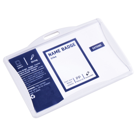 Ecuson Orizontal Rigid 85x53mm cu Snur Textil Reglabil si Clip - Set Complet pentru Badge Angajat, Model 5744 [2]