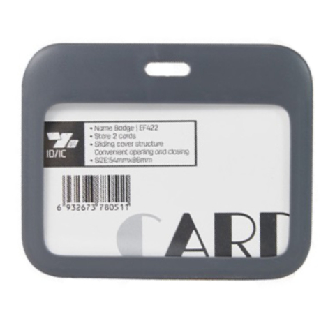 Identificare si Badge-uri - Ecuson Orizontal Rigid ABS cu Snur Textil si Clip - Set Complet, Sistem Glisant, Model EF422, Culori Asortate