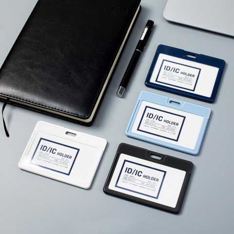 Ecuson Orizontal Rigid pentru Carduri 89x54mm, Capacitate 2 Carduri, Deschidere Laterala, Rama Alba - Suport Protective si Profesional [4]