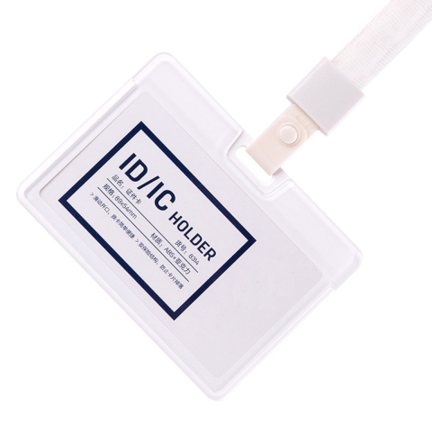 Ecuson Orizontal Rigid pentru Carduri 89x54mm, Capacitate 2 Carduri, Deschidere Laterala, Rama Alba - Suport Protective si Profesional [2]