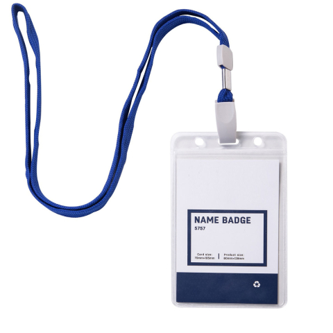 Identificare si Badge-uri - Ecuson Vertical Flexibil 70x105mm cu Snur Reglabil si Clip - Set Complet pentru Badge-uri Verticale Mari, Model 5757