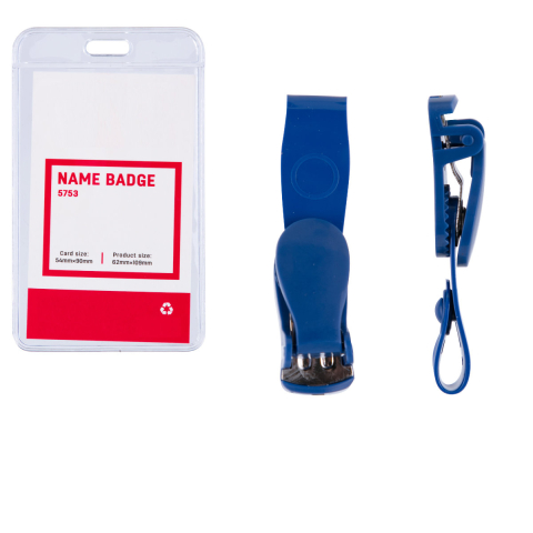 Ecuson Vertical Flexibil cu Clip Detasabil 54x90mm - Suport Versatil pentru Badge Vertical, Model 5753 [2]