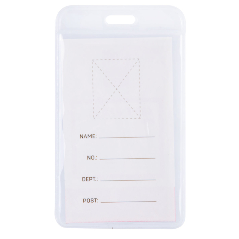 Ecuson Vertical Flexibil cu Clip Detasabil 54x90mm - Suport Versatil pentru Badge Vertical, Model 5753 [1]