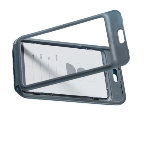 Ecuson Vertical Rigid ABS cu 2 Fete si Snur Textil - Set Complet pentru Badge Vertical Dublu, Model EF421, Culori Asortate [3]