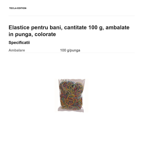 Elastice pentru bani, cantitate 100 g, ambalate in punga, colorate [2]