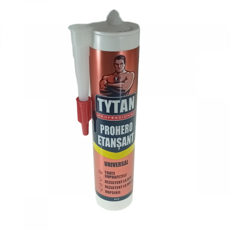 Etansanti si siliconi - Etansant universal Prohero Tytan Professional 19137, 280ml, pentru sigilare, umplere si reparatii, alb