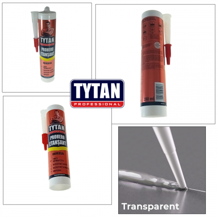 Etansant universal, Prohero Tytan Professional 19141, 280ml, pentru sigilare, umplere si reparatii, transparent [2]