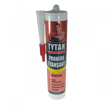 Etansanti si siliconi - Etansant universal, Prohero Tytan Professional 19141, 280ml, pentru sigilare, umplere si reparatii, transparent