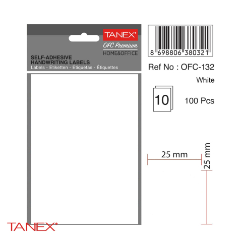 Etichete autoadezive rotunde Tanex, diametru 25 mm, albe, hartie FSC certificata, set 200 bucati [3]