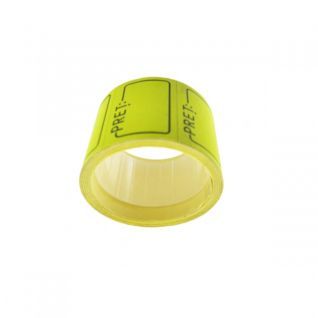 Etichete de pret autoadezive 1.5x3cm, galben fluorescent, la rola [2]