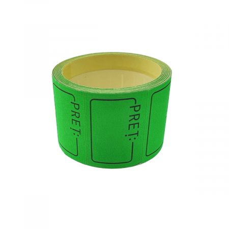 Etichete de pret autoadezive 1.5x3cm, verde fluorescent, la rola [2]