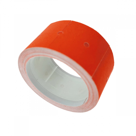 Etichete de pret autoadezive 22x12mm, la rola de 12g, rosu fluorescent [3]