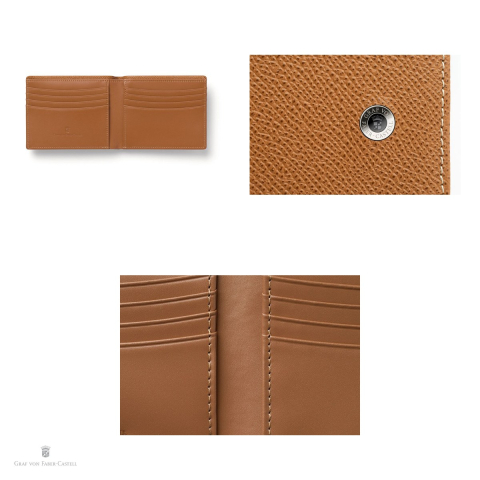 Etui pentru carti de credit Graf von Faber-Castell Epsom, din piele granulata, pentru 8 carduri, 95x125x16 mm, maro [3]