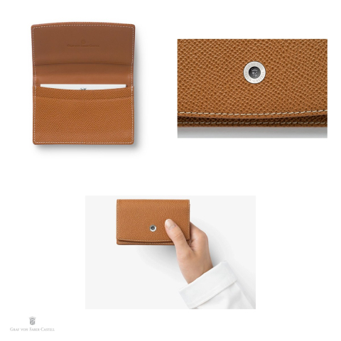 Etui pentru carti de vizita Graf von Faber-Castell Epsom, din piele granulata, maro [3]