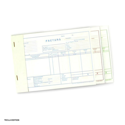 Formulare tipizate - Factura cu TVA Gold, A5, autocopiativ, 50 seturi x 3 exemplare, 150 file