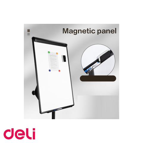 Flipchart magnetic mobil Deli, suprafata melamina lavabila, unghi ajustabil, pentru prezentari profesionale [4]