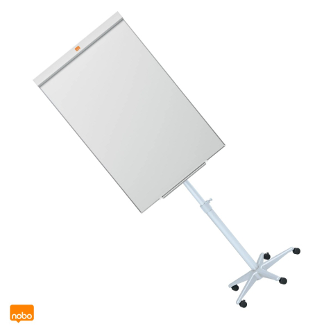 Flipcharturi si rezerve - Flipchart magnetic mobil Nobo Impression Pro, cu roti, inaltime reglabila, suprafata din otel, marker si tavita incluse, 70x100 cm, alb