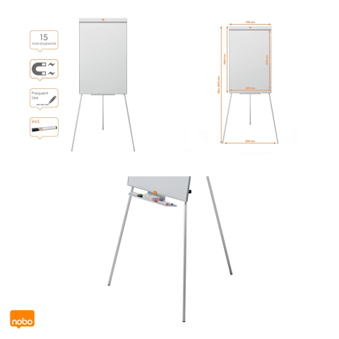 Flipchart magnetic Nobo Classic Nano Clean cu trepied, 68x100 cm [5]