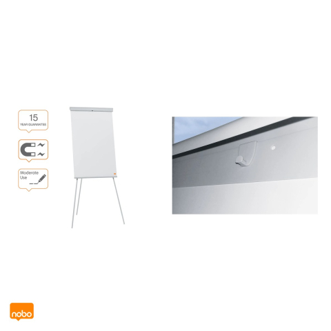 Flipchart magnetic Nobo Essentials cu trepied, inaltime reglabila pana la 188 cm, tavita pentru marker, 68x100 cm [3]