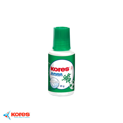 Birotica papetarie - Fluid corector pe baza de apa Kores, aplicator cu burete, 25g, acoperire perfecta, pentru birou si scoala