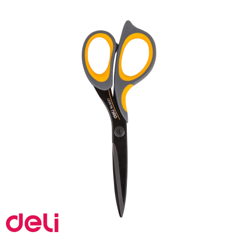 Foarfece si cuttere - Foarfeca de birou Deli, lama din otel inoxidabil non-stick, 17.5 cm, maner ergonomic, pentru uz profesional