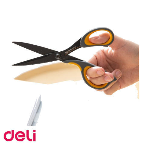 Foarfeca de birou Deli, lama din otel inoxidabil non-stick, 17.5 cm, maner ergonomic, pentru uz profesional [3]