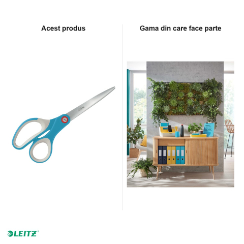 Foarfeca de birou Leitz Cosy, 20.5 cm, albastru celest [3]