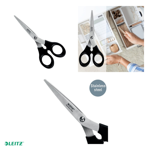 Foarfeca de birou Leitz din otel inoxidabil, 16.5 cm, negru [3]