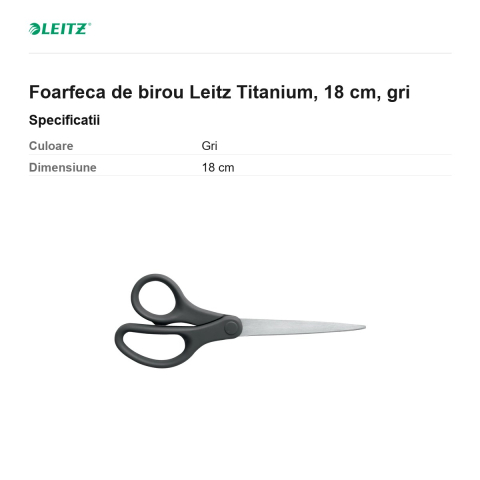 Foarfeca de birou Leitz Titanium, 18 cm, gri [2]